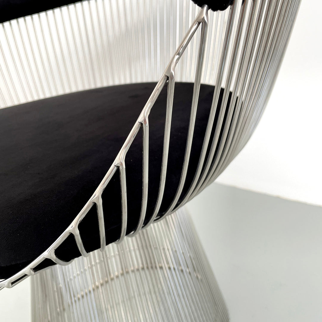 Platner Dining Chair-France & Son-FMC029BLKSS-Dining ChairsPolished Steel-6-France and Son