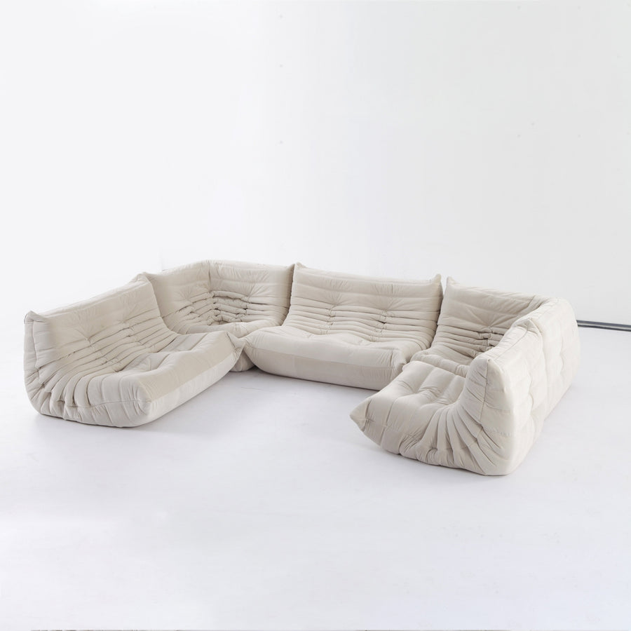Lazy Lounger Modular Sectional - Velvet-FAS REPRO-FYS0531IVORY-Lounge Chair-1-France and Son