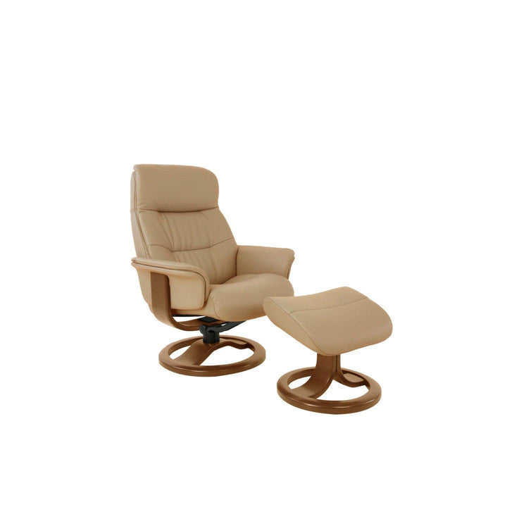 Anne R Small Recliner with Footstool-Fjords-FJORDS-610501-244-Lounge ChairsSoft Line Leather SL 244 Ice-3-France and Son