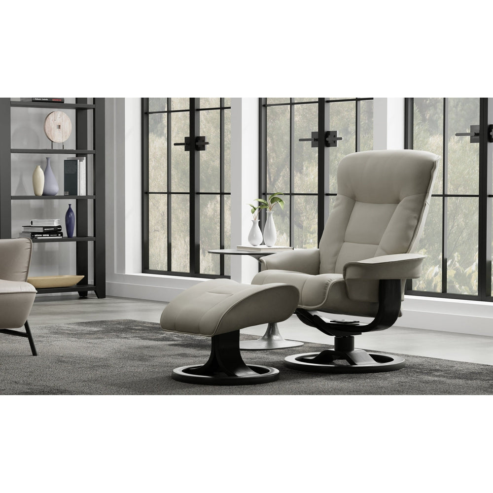 Bergen Large Recliner Lounge Chair With Footstool-Fjords-FJORDS-909UPI-133-Lounge ChairsNordic Leather Fog 133-2-France and Son