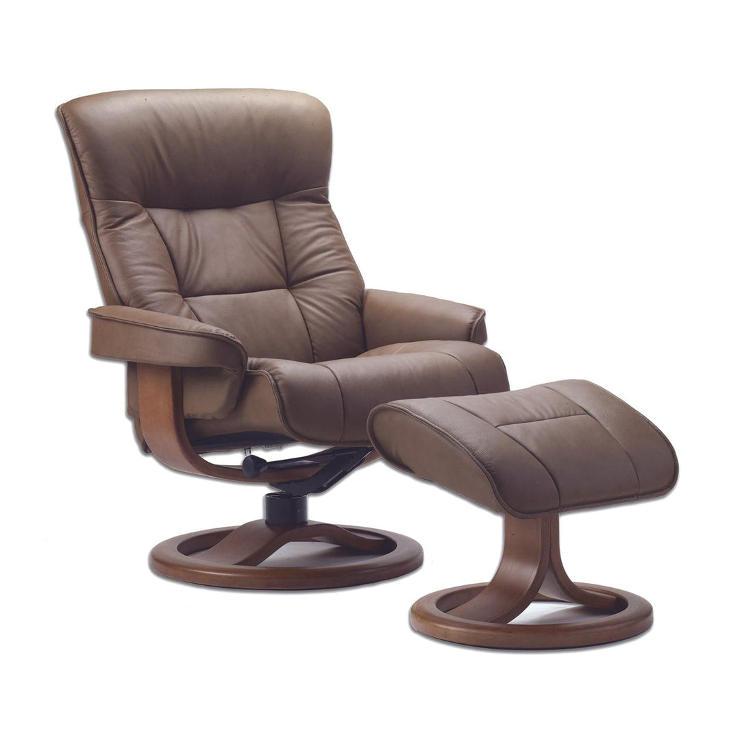 Bergen Large Recliner Lounge Chair With Footstool-Fjords-FJORDS-909UPI-006-Lounge ChairsNordic Leather Havana 120-4-France and Son