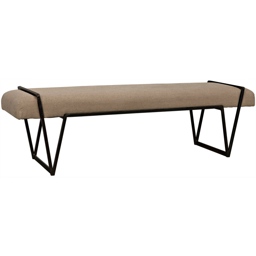 Larkin Bench - Steel with Linen-Noir-NOIR-GBEN137MTB-Benches-1-France and Son