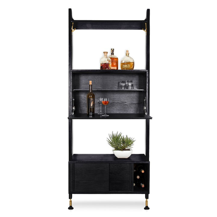 Theo Modular Shelving with Bar by District Eight-Nuevo-NUEVO-HGDA572-Bookcases & CabinetsBlack-5-France and Son