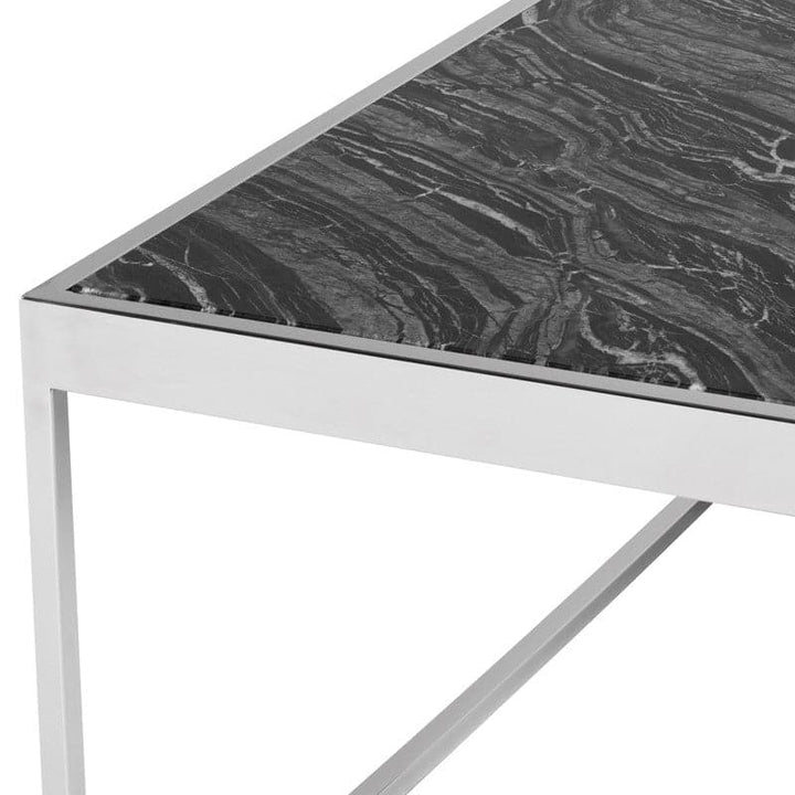 Corbett Coffee Table-Nuevo-NUEVO-HGNA531-Coffee TablesRectangle-White Marble & brushed stainless base-12-France and Son