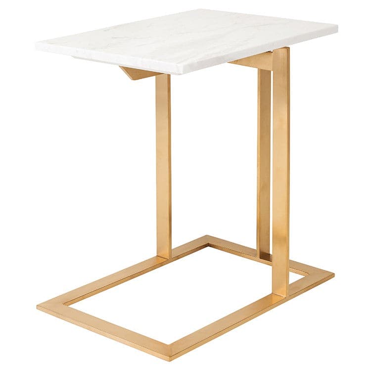 Dell Side Table-Nuevo-NUEVO-HGTB275-Side Tablesbrushed gold base-White-7-France and Son