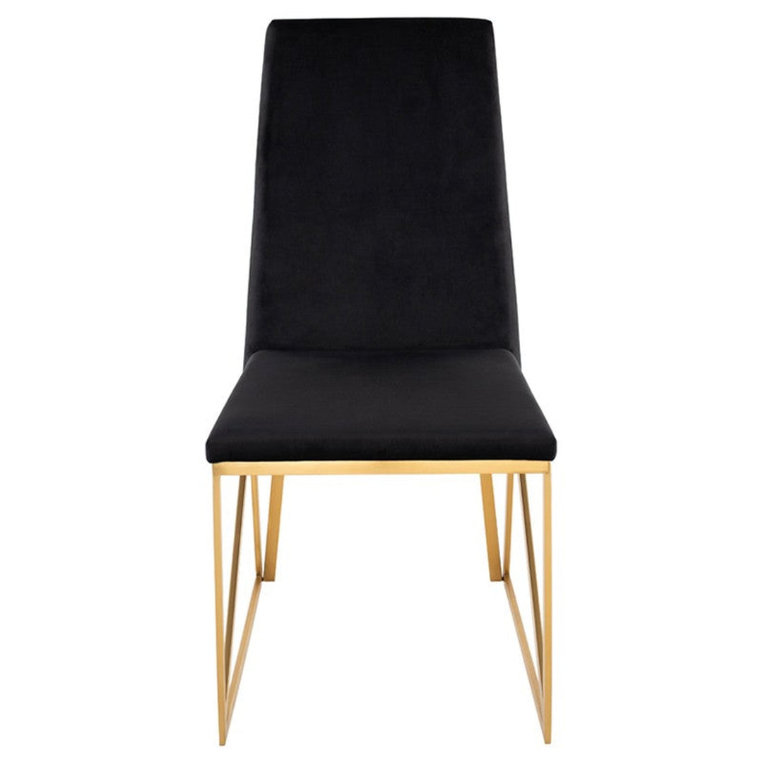 Caprice Dining Chair-Nuevo-NUEVO-HGTB317-Dining Chairsbrushed gold frame-black naugahyde-18-France and Son