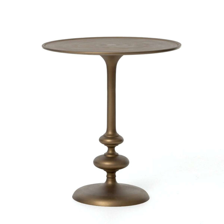 Marlow Matchstick Pedestal Table - Matte Brass-Four Hands-FH-IMAR-07-MBR-Side Tables-1-France and Son