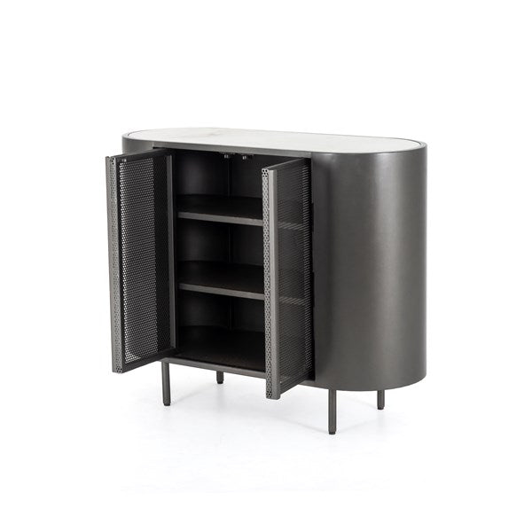 Libby Small Cabinet - Gunmetal (damage issues)-Four Hands-FH-IRCK-334-Bookcases & Cabinets-1-France and Son