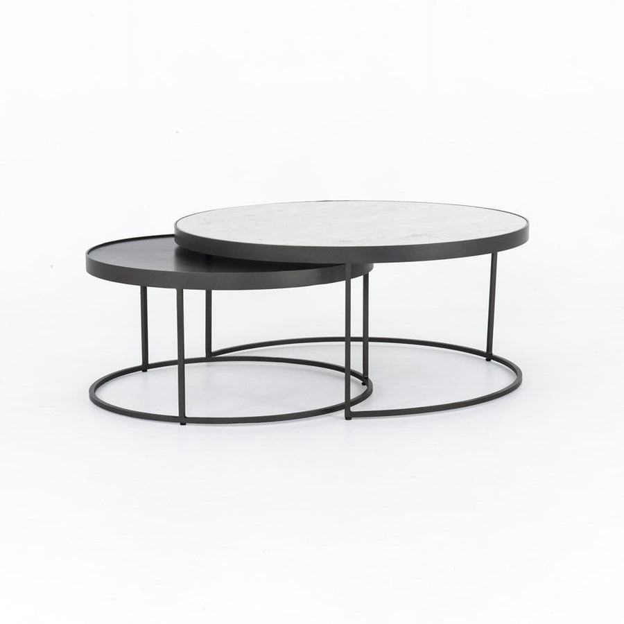 Evelyn Round Nesting Coffee Table-Four Hands-FH-IRCK-367-Coffee Tables-1-France and Son