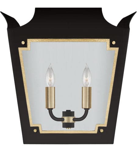 Cascade Lantern Sconce-Visual Comfort-VISUAL-JN 2020MBK/G-CG-Wall LightingMatte Black and Gild-3-France and Son