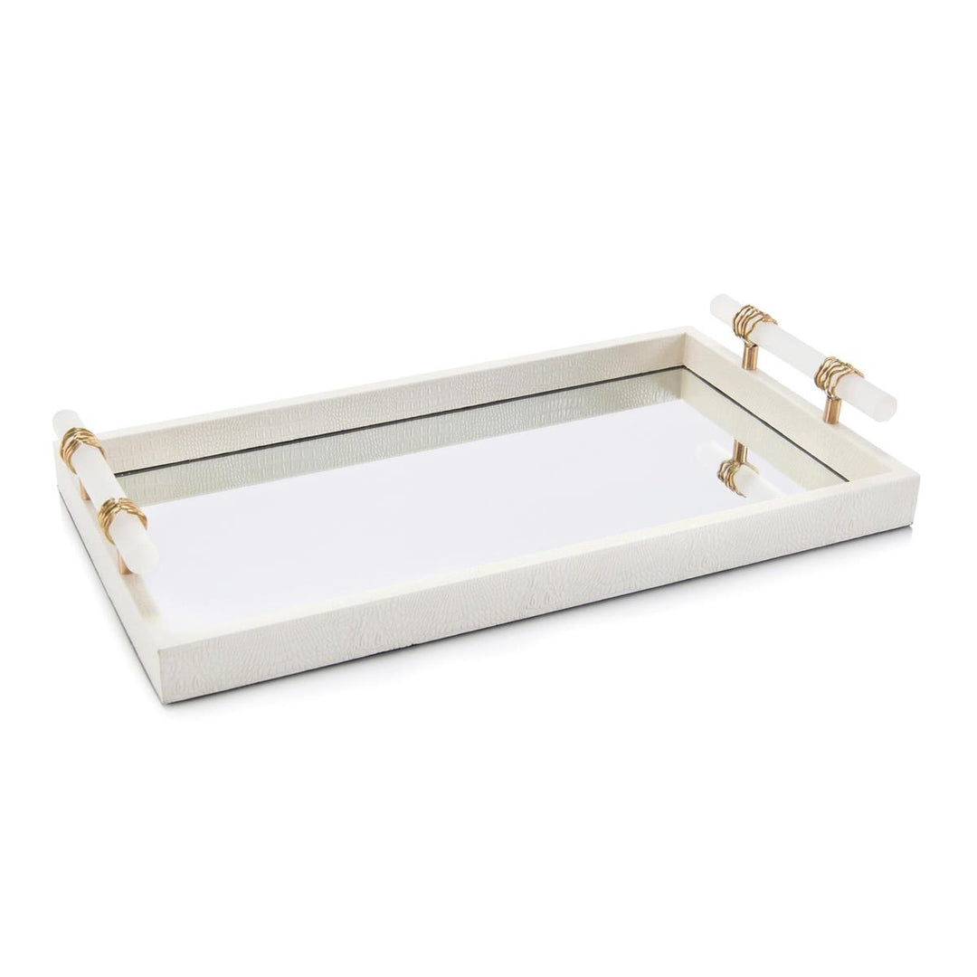 Mirrored Tray With Alabaster Handles-John Richard-JR-JRA-10470-Trays-1-France and Son