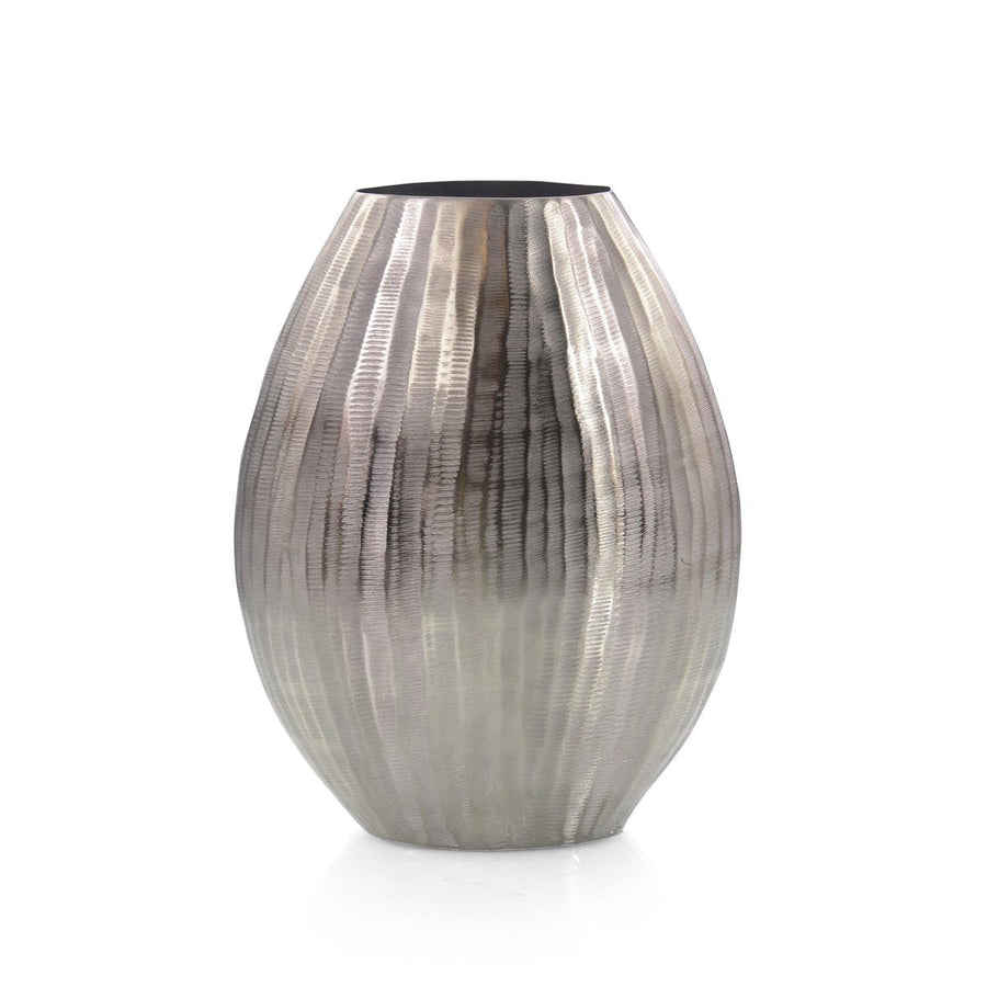 Smoky Black Chiseled Oval Vase-John Richard-JR-JRA-11987-VasesI-1-France and Son