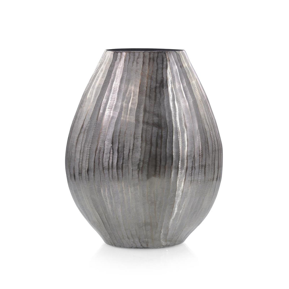 Smoky Black Chiseled Oval Vase-John Richard-JR-JRA-11988-VasesII-2-France and Son