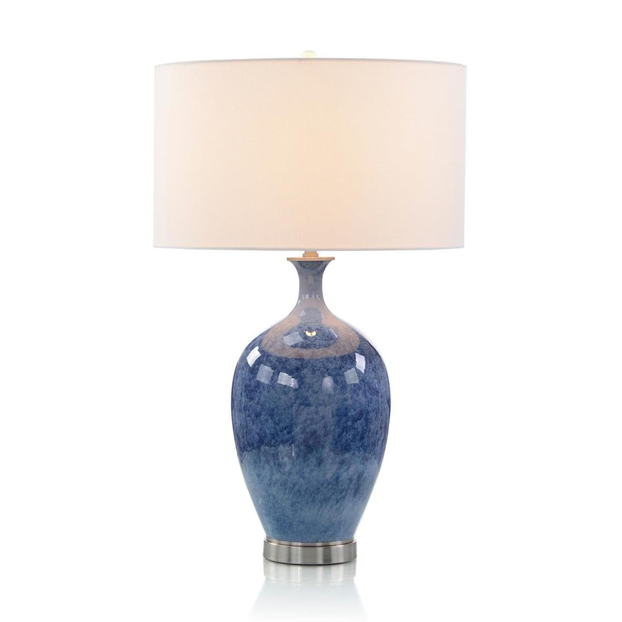 Cerulean Blue Porcelain and Brushed Nickel Table Lamp-John Richard-JR-JRL-10383-Table Lamps-1-France and Son