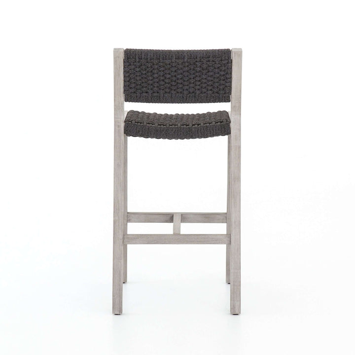 Delano Outdoor Bar + Counter Stool-Four Hands-FH-JSOL-155-Outdoor Bar stoolsCounter-Weathered Grey-Fsc / Thick Dark Grey Rope-4-France and Son