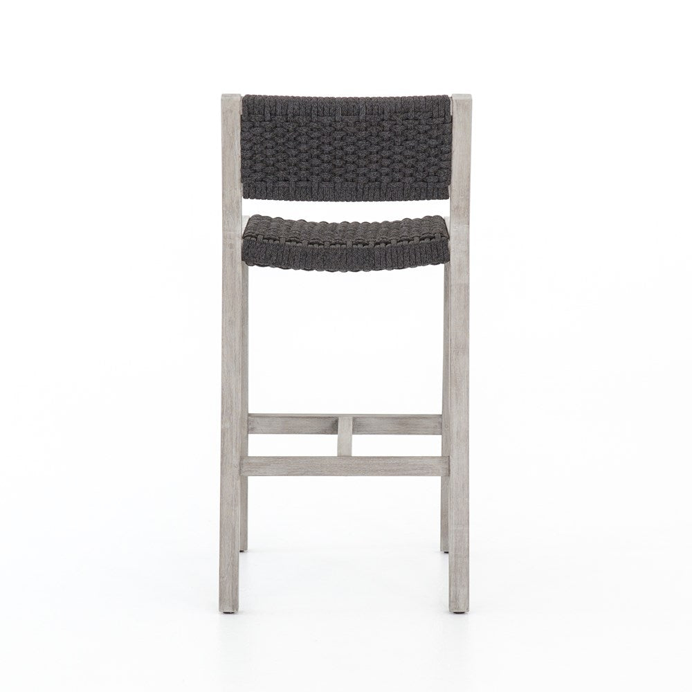 Delano Outdoor Bar + Counter Stool-Four Hands-FH-JSOL-155-Outdoor Bar stoolsCounter-Weathered Grey-Fsc / Thick Dark Grey Rope-6-France and Son
