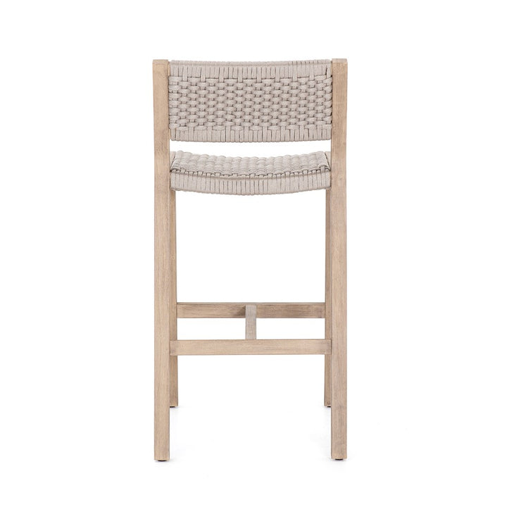 Delano Outdoor Bar + Counter Stool-Four Hands-FH-JSOL-155-Outdoor Bar stoolsCounter-Weathered Grey-Fsc / Thick Dark Grey Rope-11-France and Son