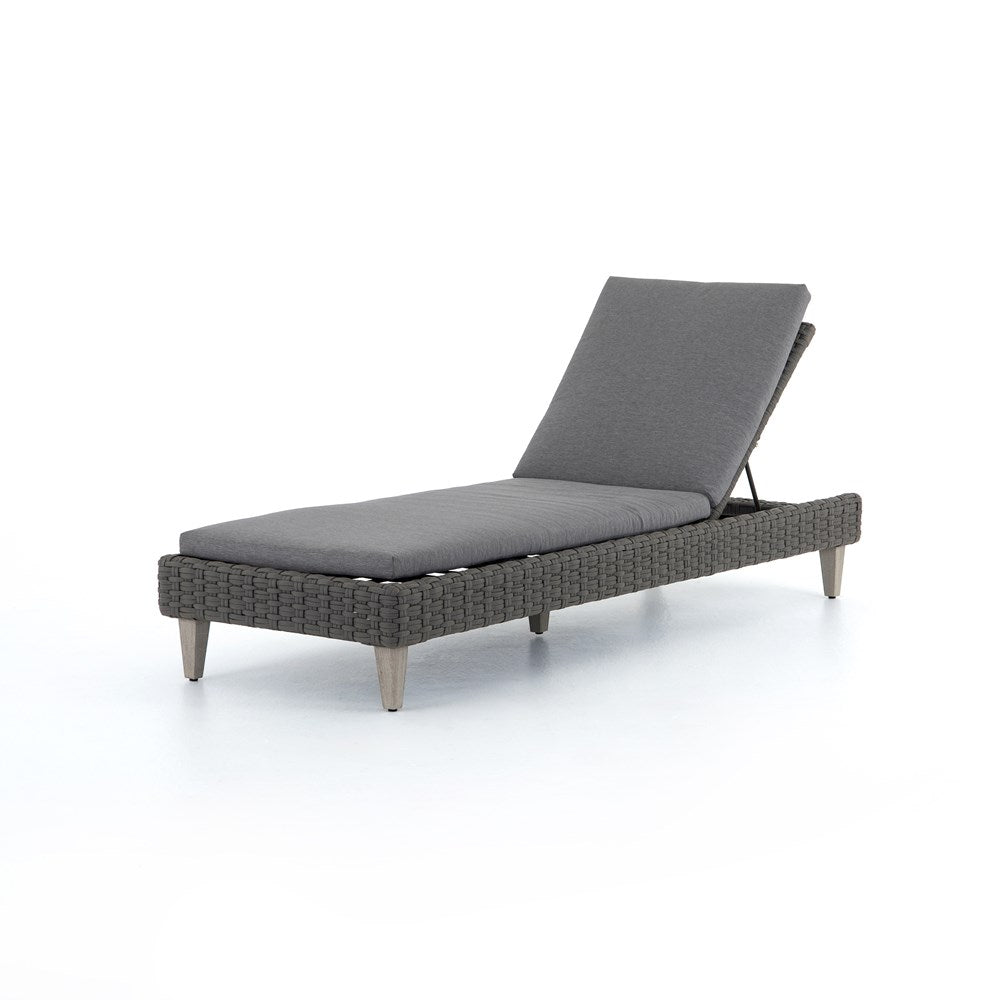Remi Outdoor Chaise-Four Hands-FH-JSOL-13801654-562-Outdoor ChaisesCharcoal / Charcoal Rope / Washed Brown-Fsc-2-France and Son