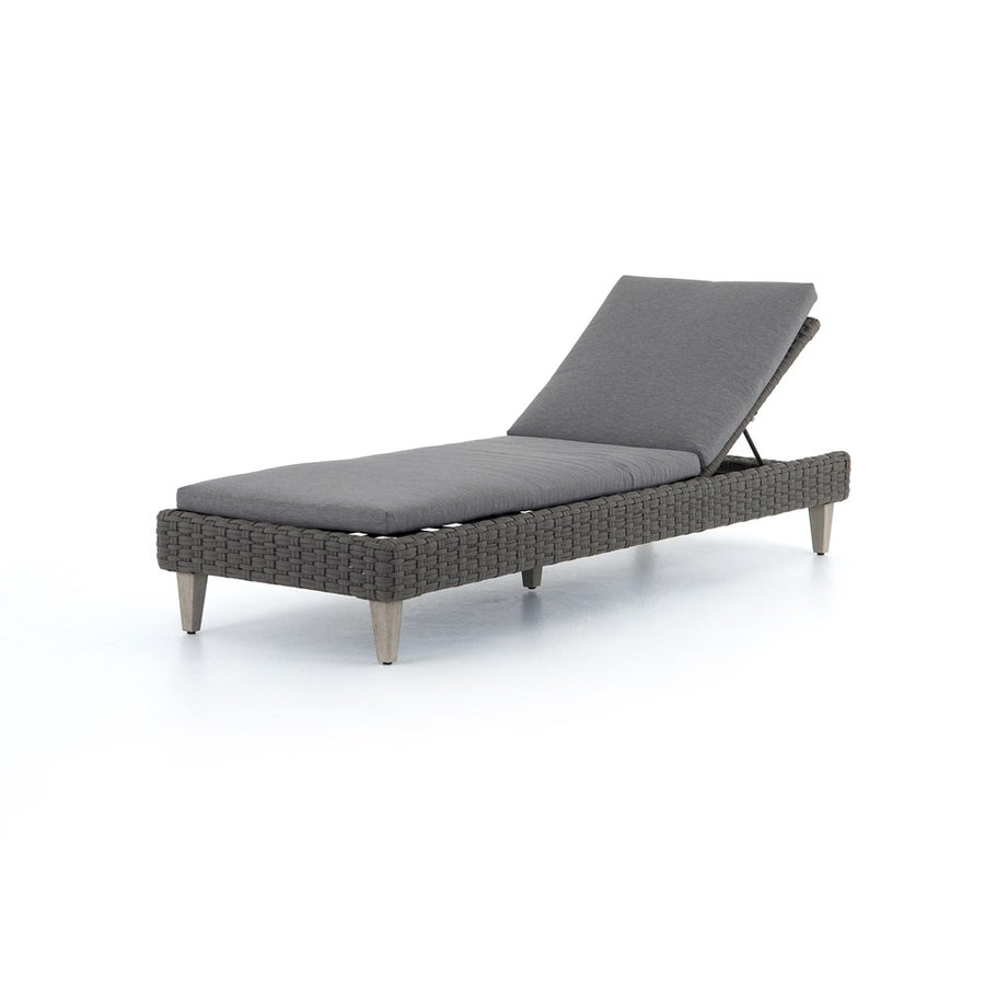 Remi Outdoor Chaise-Four Hands-FH-JSOL-13801654-562-Outdoor ChaisesCharcoal / Charcoal Rope / Washed Brown-Fsc-1-France and Son