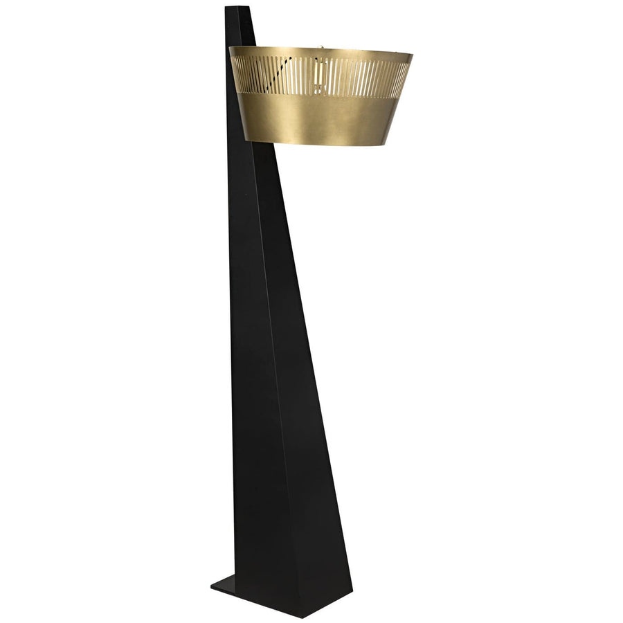 Claudius Floor Lamp - Black of Brass Finished Steel-Noir-NOIR-LAMP759MB-Floor Lamps-1-France and Son