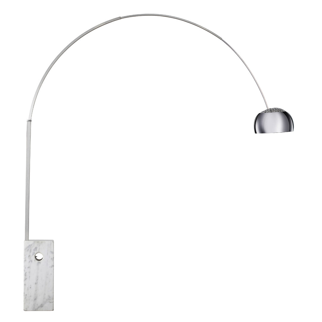 Arco Floor Lamp with Italian Carrera Marble Base-France & Son-LBF005WHT-Floor Lamps-3-France and Son