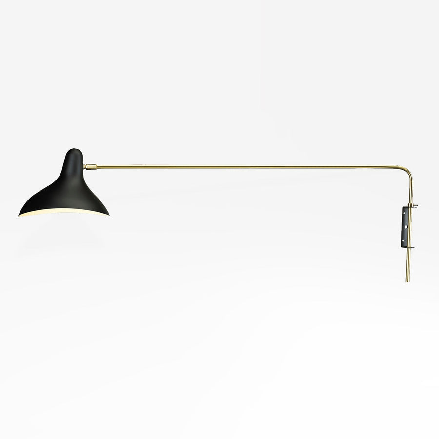 Mid Century Mantis Long Rotating Wall Sconce - Black-France & Son-LBW055BLK-Wall Lighting-1-France and Son