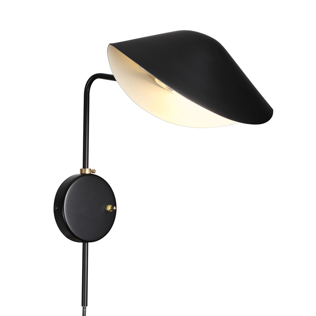 Mid Century Serge Antony Rotating Wall Sconce-France & Son-LBW060BLK-Wall LightingBlack-1-France and Son