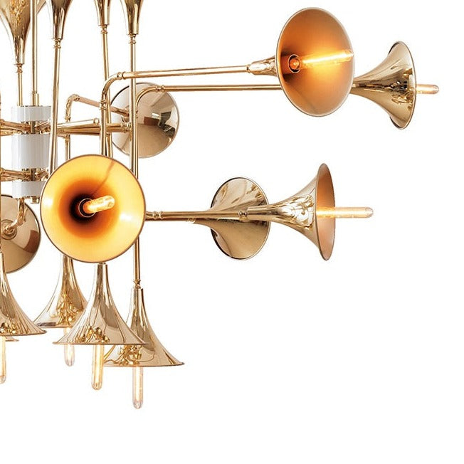 Trumpet Chandelier-France & Son-LM35624PGOLD-Chandeliers-4-France and Son