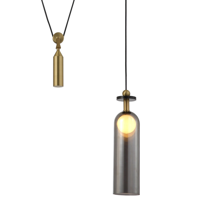Cylinder Counterweight Pendant Light-France & Son-LM9233PBRS-Pendants-3-France and Son