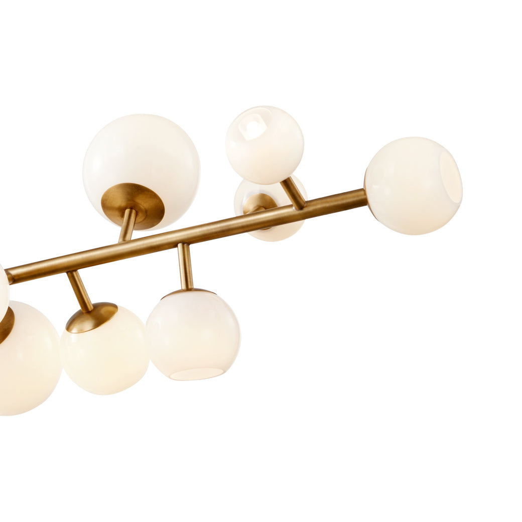 Vaccinium Branching Globe Linear Chandelier - Large-France & Son-LM9814PBRS-Chandeliers-5-France and Son