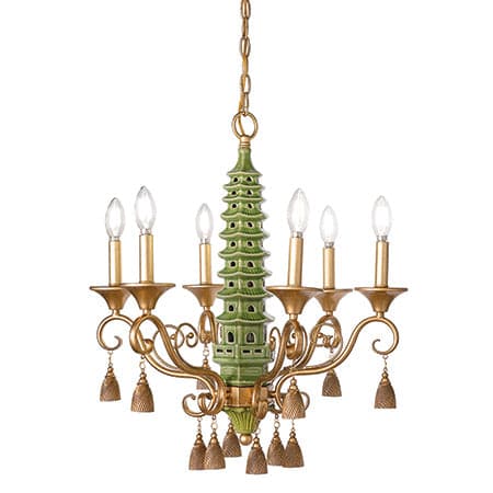 Oh, Pagoda Chandelier-Port 68-PORT-LPCS-361-04-ChandeliersGreen-4-France and Son