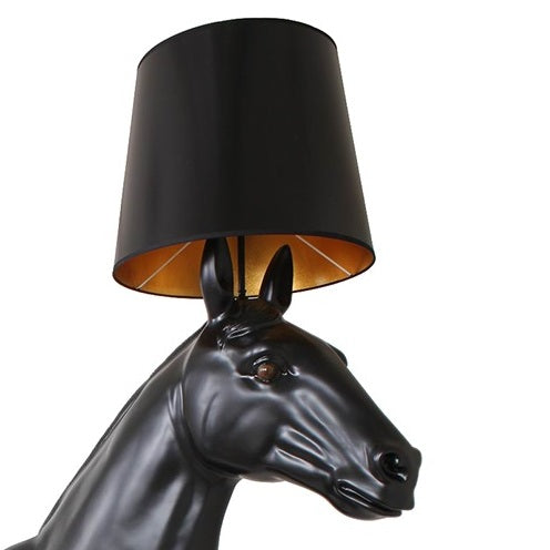 Life Size Black Horse Floor Lamp-France & Son-LS1029FBLK-gustbuster-Floor Lamps-3-France and Son