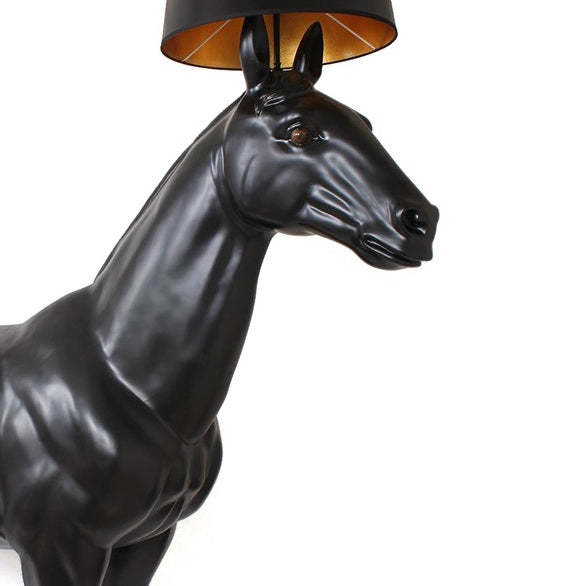 Life Size Black Horse Floor Lamp-France & Son-LS1029FBLK-gustbuster-Floor Lamps-4-France and Son