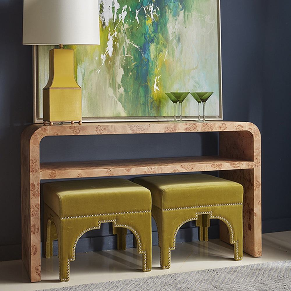Marshall Waterfall Edge Two-Tier Console Table-Worlds Away-WORLD-MARSHALL BW-Console Tables-2-France and Son