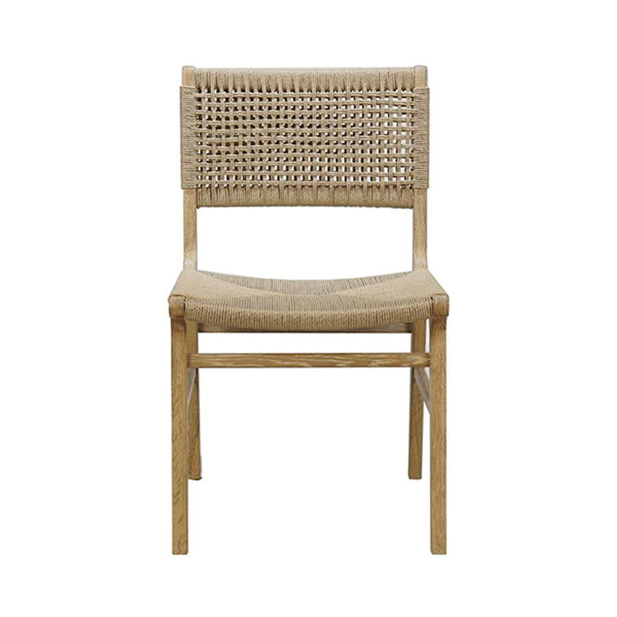 Monroe Rattan Wrapped Dining Chair-Worlds Away-WORLD-MONROE CO-Dining ChairsCerused Oak-1-France and Son