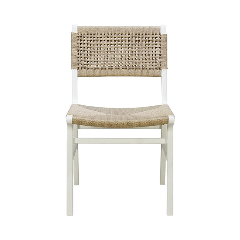 Monroe Rattan Wrapped Dining Chair-Worlds Away-WORLD-MONROE WH-Dining ChairsMatte White Lacquer-2-France and Son