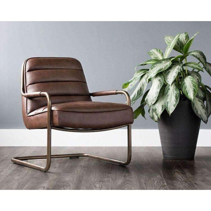 Lincoln Lounge Chair - Rustic Bronze-Sunpan-SUNPAN-102586-Lounge ChairsBlue-10-France and Son