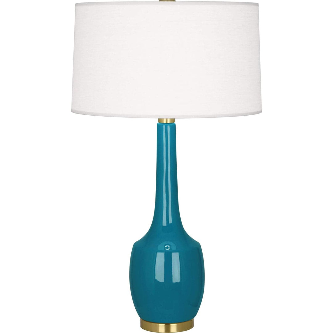 Delilah Table Lamp-Robert Abbey Fine Lighting-ABBEY-PC701-Table LampsPeacock-19-France and Son