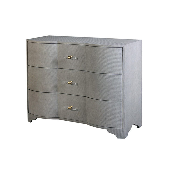 Plymouth 3 Drawer Chest-Worlds Away-WORLD-PLYMOUTH GRY-DressersGrey Grasscloth-11-France and Son