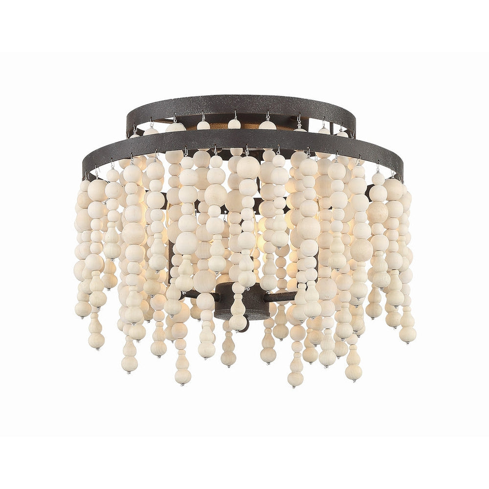 Poppy 3 Light Ceiling Mount-Crystorama Lighting Company-CRYSTO-POP-A5073-FB-Flush MountsNatural Wood Beads-2-France and Son