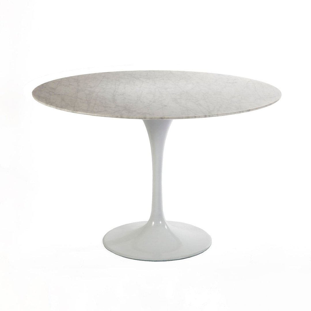 Carrara Marble Pedestal Tulip Dining Table - Round-France & Son-RT335RWHITE-Dining Tables47" Diameter-6-France and Son
