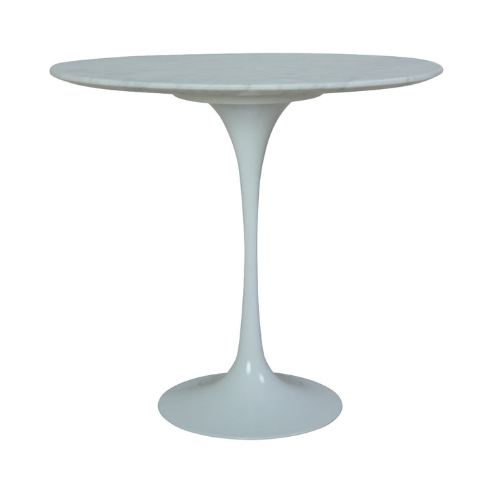 Carrara Marble Tulip Side Table - Oval-France & Son-RT335V2215WHT-Side Tables-2-France and Son
