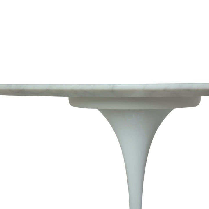Carrara Marble Tulip Side Table - Oval-France & Son-RT335V2215WHT-Side Tables-3-France and Son