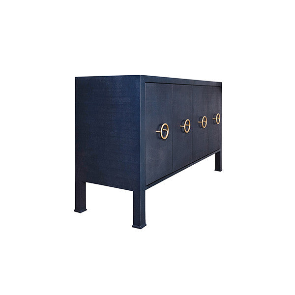 Rue Four Door Buffet-Worlds Away-WORLD-RUE NVY-Sideboards & CredenzasNavy-2-France and Son