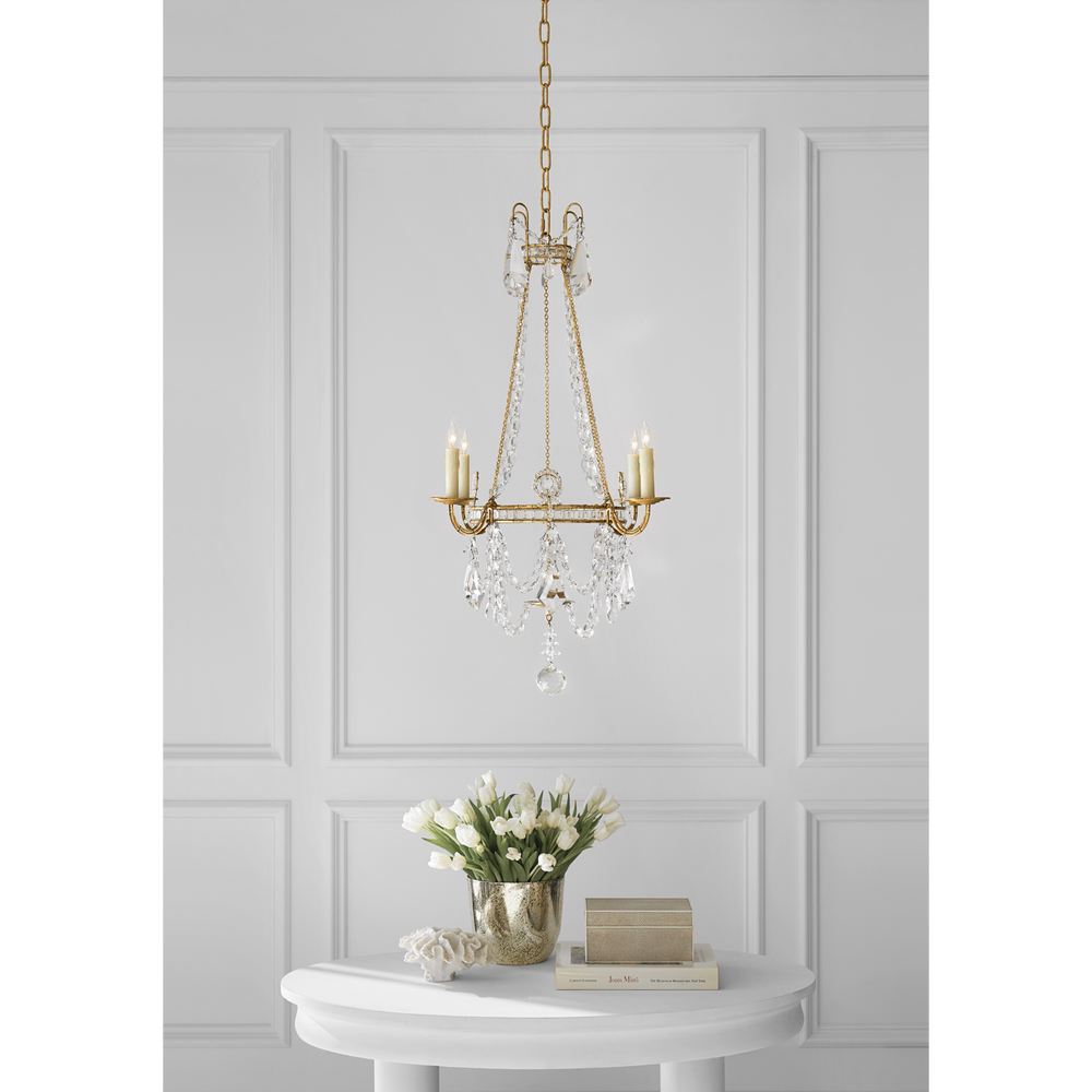 Saphira Chandelier-Visual Comfort-VISUAL-SP 5030BSL-CG-ChandeliersSmall-Burnished Silver Leaf-2-France and Son