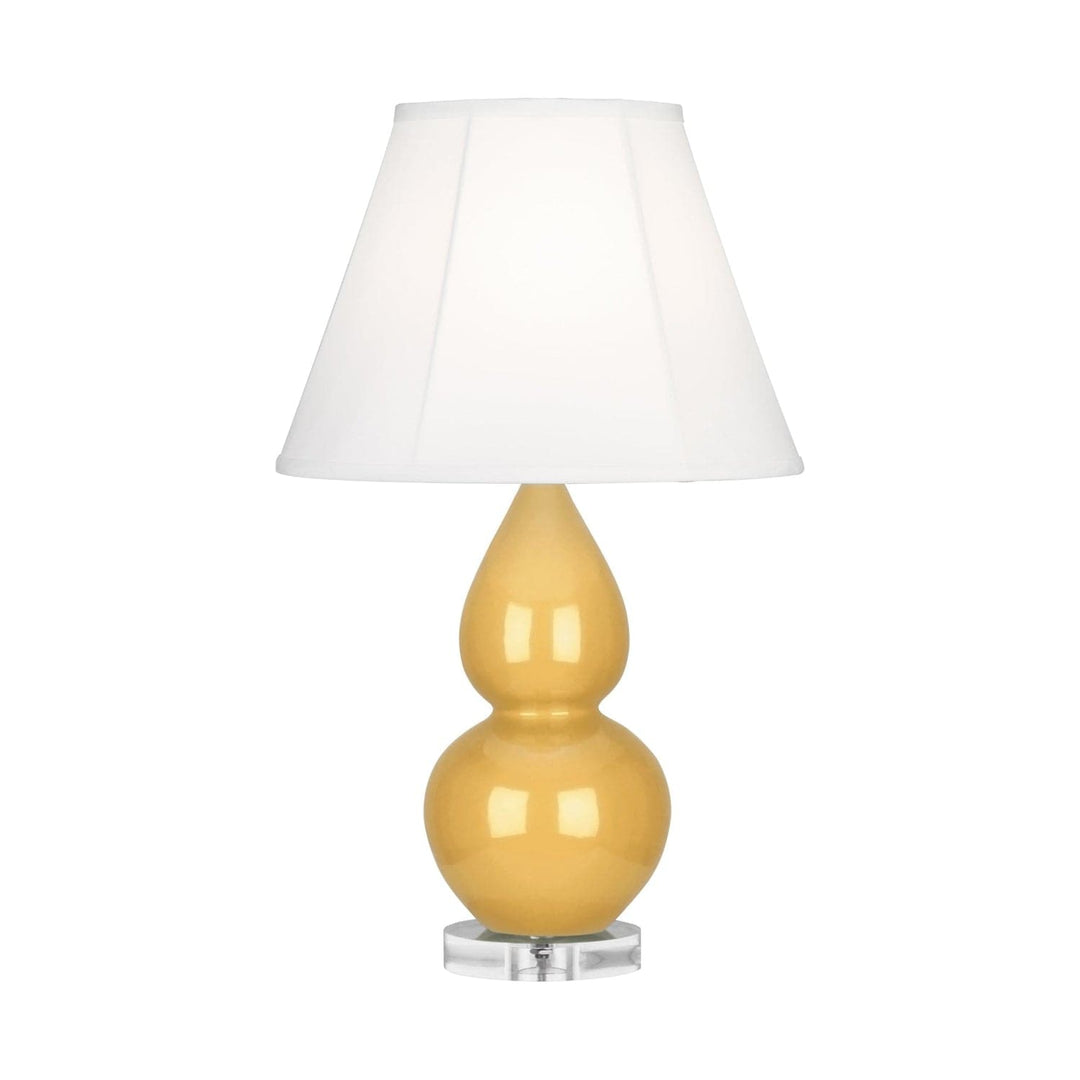 Small Double Gourd Accent Lamp with Lucite Base-Robert Abbey Fine Lighting-ABBEY-SU13-Table LampsSunset Yellow-Ivory Stretched Fabric Shade-49-France and Son