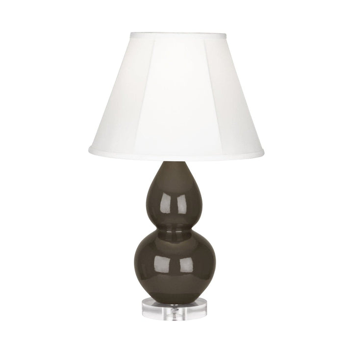 Small Double Gourd Accent Lamp with Lucite Base-Robert Abbey Fine Lighting-ABBEY-TE13-Table LampsBrown Tea-Ivory Stretched Fabric Shade-51-France and Son