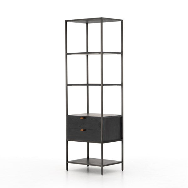 Travis Bookshelf-Four Hands-FH-UFUL-032A-Bookcases & CabinetsBlack Wash Poplar-2-France and Son