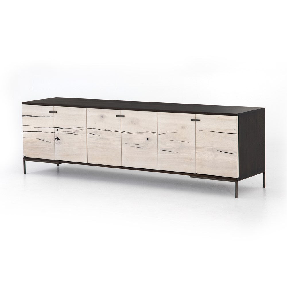 Cuzco Media Console-Four Hands-FH-UWES-128A-Media Storage / TV StandsBleached Yukas Resin-Large-14-France and Son