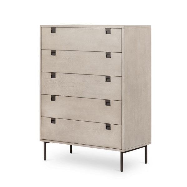 Carly 5 Drawer Dresser - Grey Wash-Four Hands-FH-VPTN-184-Dressers-1-France and Son